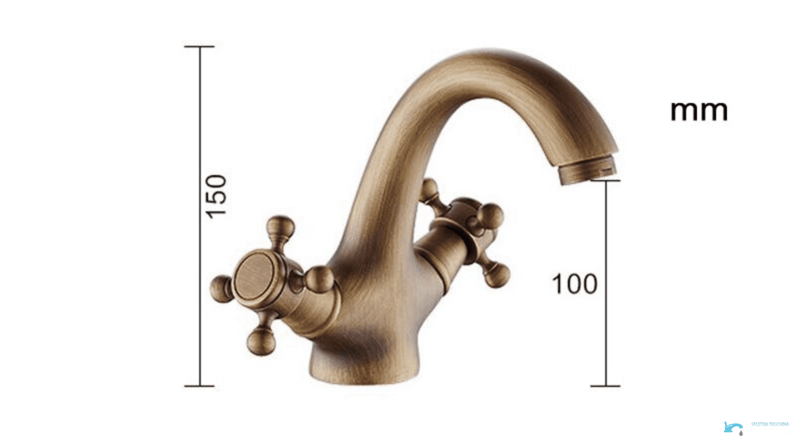 Zuhanypanel EYN TER1305 falon kívüli kivitelben, mosdócsapteleppel, antik bronz felülettel