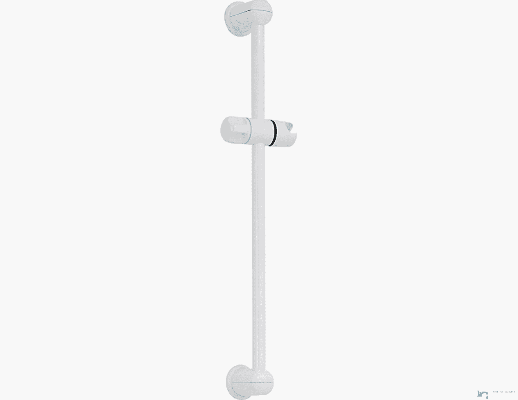 Fali zuhanyrúd EYN BK1117 állítható kézizuhany-tartóval, 58 cm, fehér ABS műanyagból