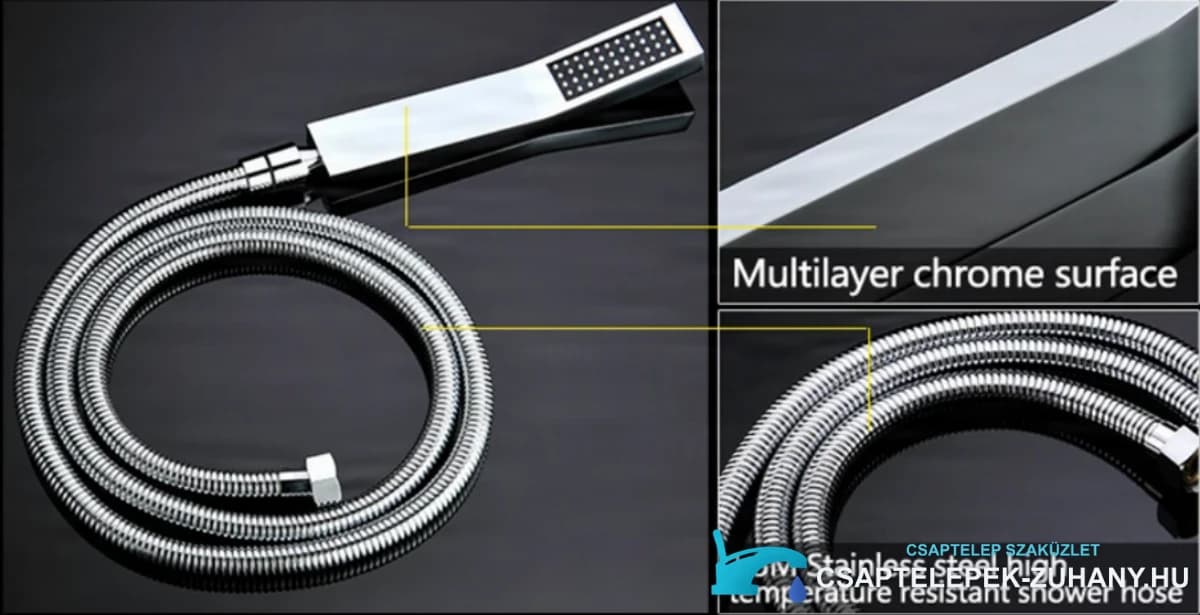 Falba süllyesztett zuhanyrendszer ELITE EDITION BCS1557 LED-világítással, fekete és matt fekete felülettel