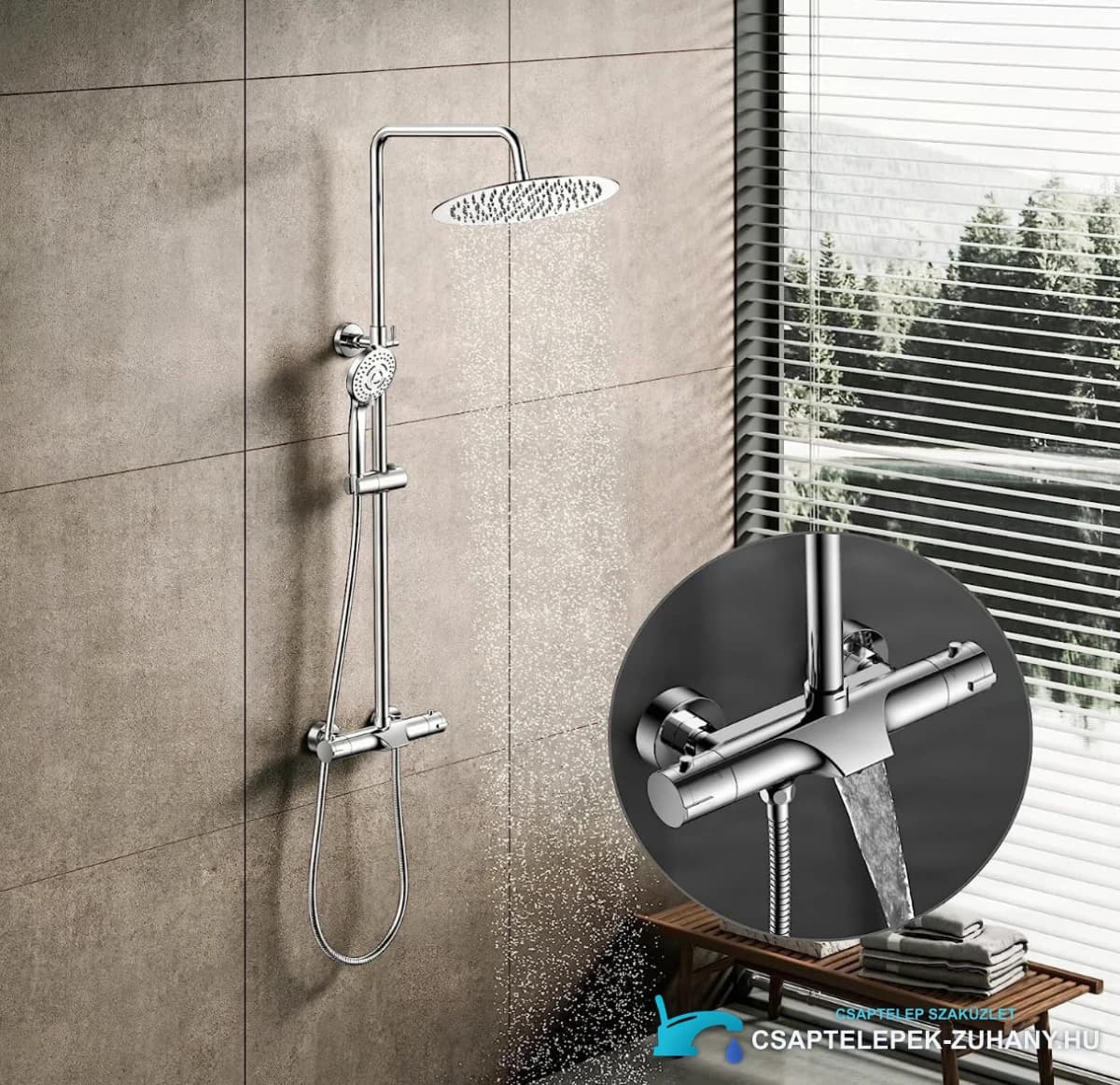 ELITE EDITION BST1105 termosztátos zuhanyrendszer fényes króm kivitelben