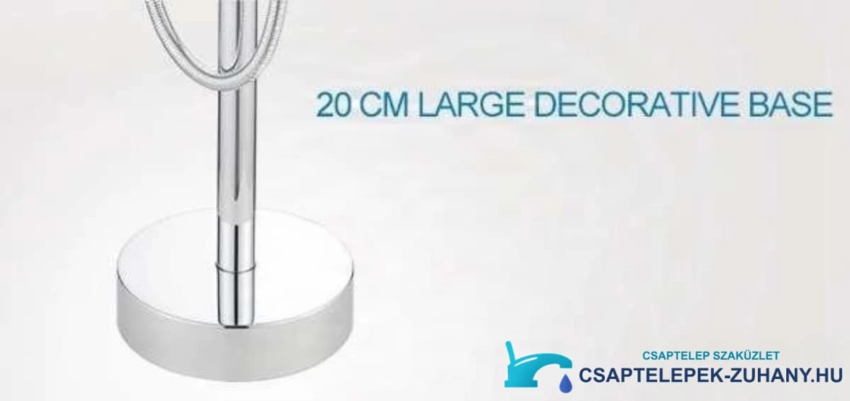 A PK1237 kádtöltő csaptelep adatai: kerek talp 20 cm-es átmérővel