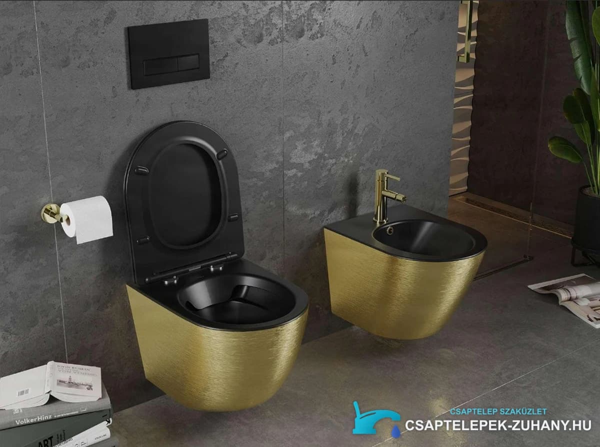 DELUXE TO1699 fali WC szálcsiszolt aranyhatású kivitelben