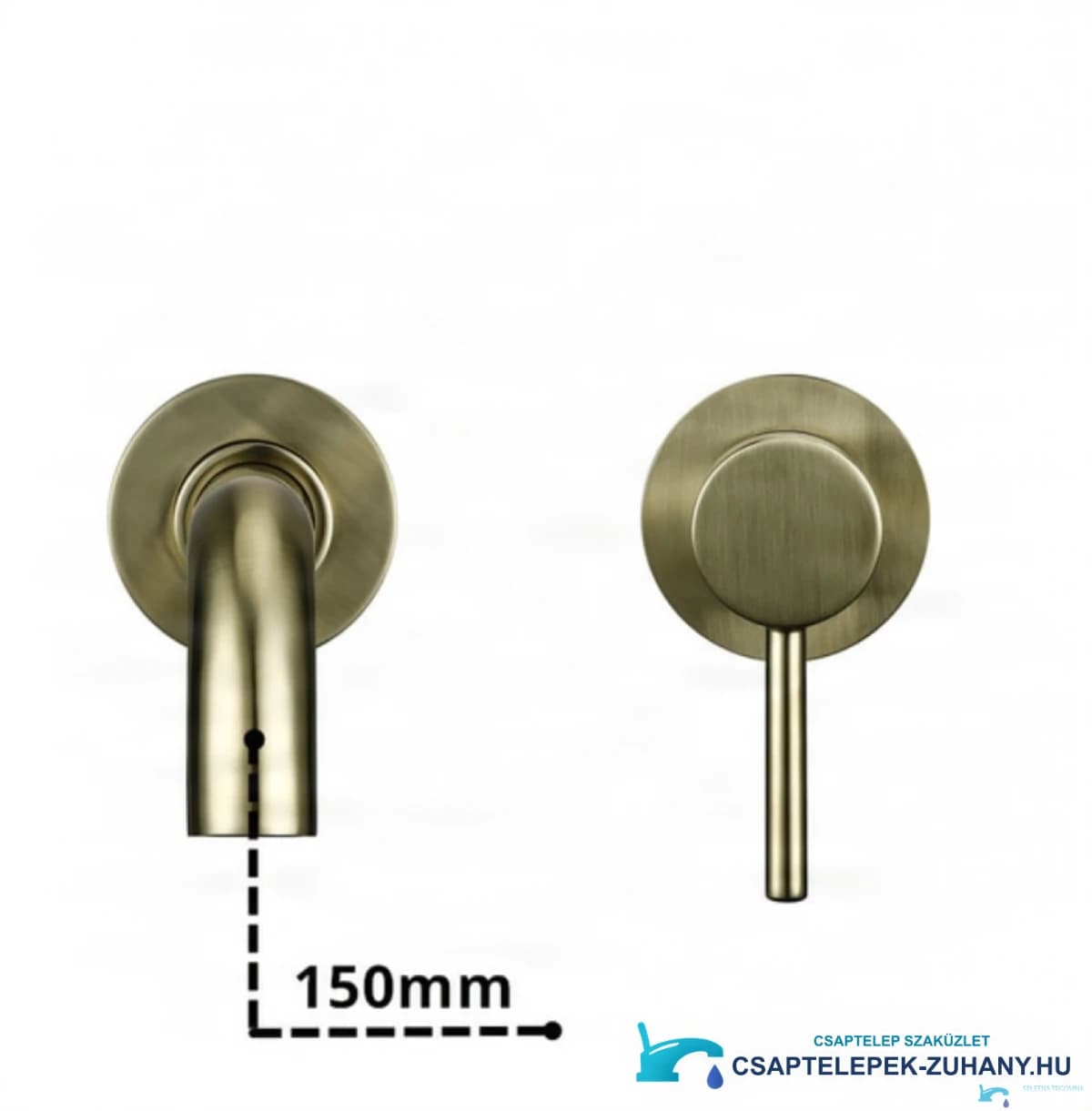 EYN BGW1644 antik arany fali csaptelep méretezése 150 mm-es kifolyóval
