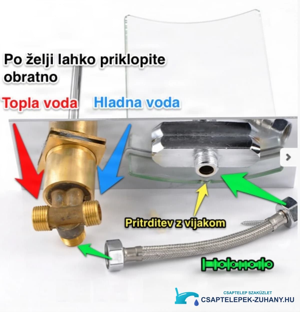 EYN 0359 mosdócsaptelep: hideg- és melegvíz-csatlakozás, csavaros rögzítés