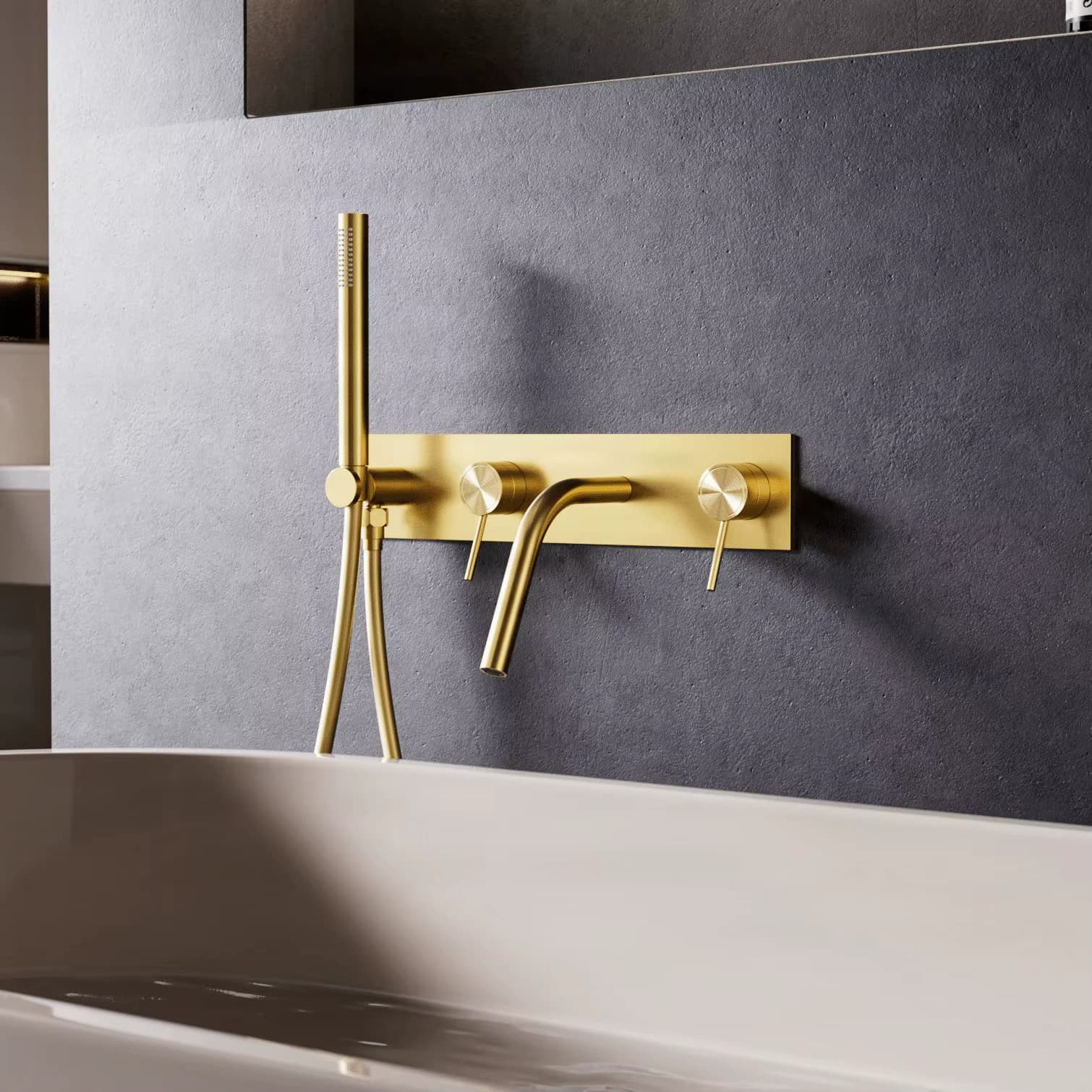 Brushed Silver Nickel Full Copper Concealed Hot And Cold Bathtub Faucet Embedded Wall-mounted Wall Outlet Bathroom Shower Set